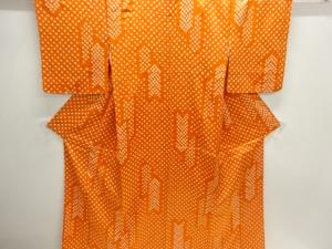 絞り変わり矢羽根模様小紋着物